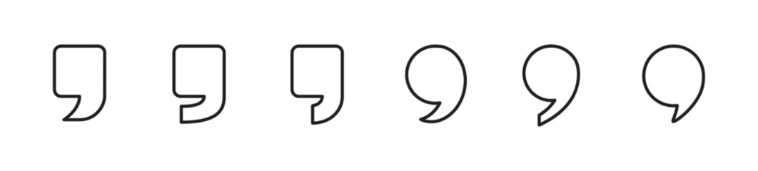 Quotes icon set. Quote sign icon. Quotation mark symbol, Set of quotes icon, quote mark vector icon set. Quotemarks outline, Speech marks, Quotes icon vector illustration in transparent background
