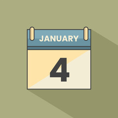 Calendar date month icon flat january vector