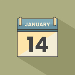 Calendar date month icon flat january vector