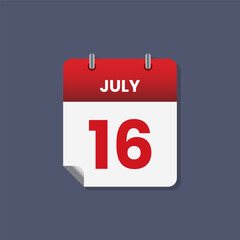 Calendar date month icon flat july vector
