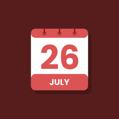 Calendar date month icon flat july vector