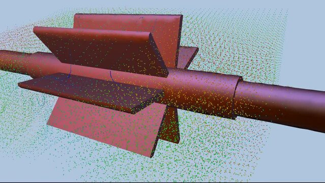 CFD simulation Computational fluid dynamics - industrial rotor airflow simulation