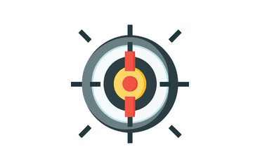 Colorful Crosshairs icon isolated on white background.