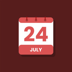 Calendar date month icon flat july vector