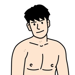 Fototapeta premium cute man cartoon on white background