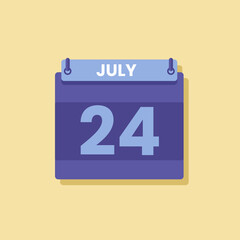 Calendar date month icon flat july vector