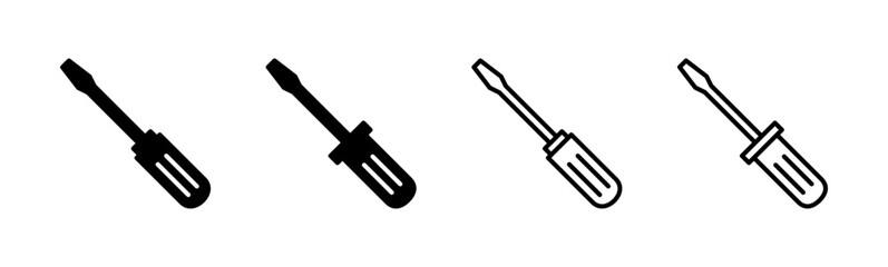 Screwdriver icon set. tools icon vector