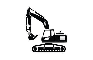 Naklejka premium Black excavator icon isolated on white background. Beautiful Excavator icon.