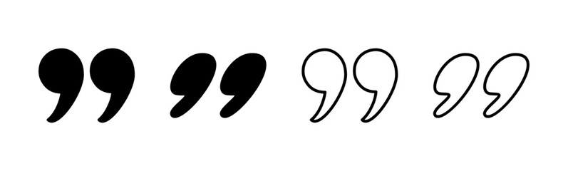 Quote icon set. Quotation mark symbol.