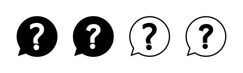 Question icon set. question mark icon vector.