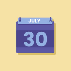 Calendar date month icon flat july vector