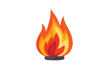 Colorful Fire icon isolated on white background.