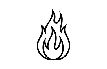 Black Fire icon isolated on white background. Beautiful Fire icon.