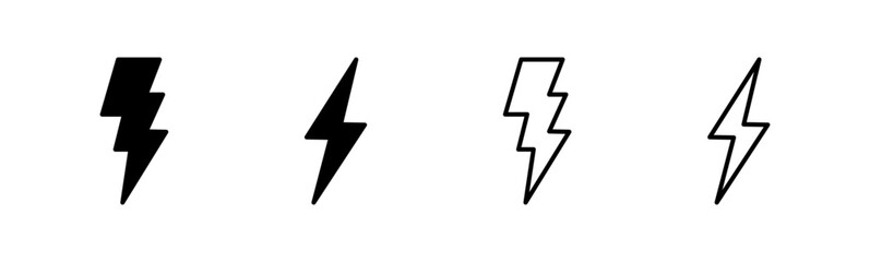 Lightning icon set. electric icon vector. power icon. energy sign