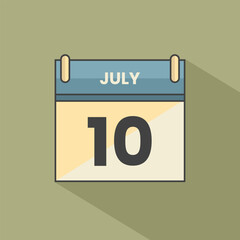 Calendar date month icon flat july vector