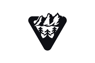 mountain and forest design illustration with a modern concept