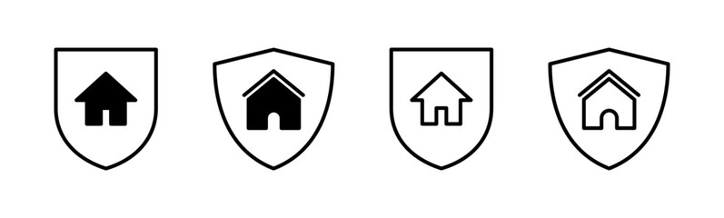 Home insurance icon set. home protection icon