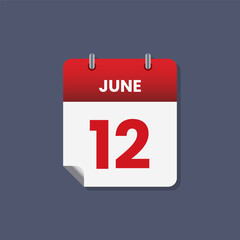 Calendar date month icon flat june vector