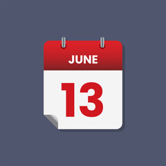 Calendar date month icon flat june vector