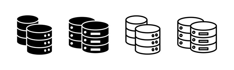 Database icon set. database vector icon