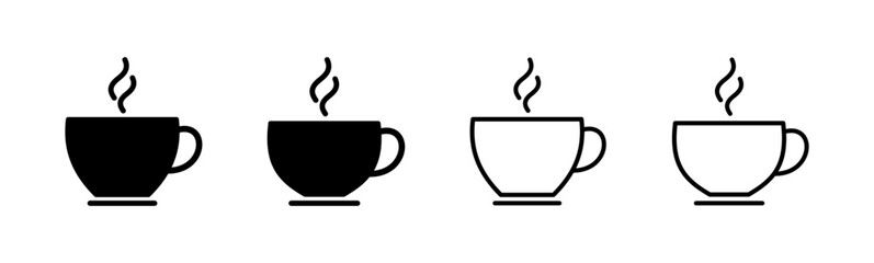 Coffee cup icon set. cup a coffee icon vector.