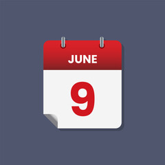 Calendar date month icon flat june vector