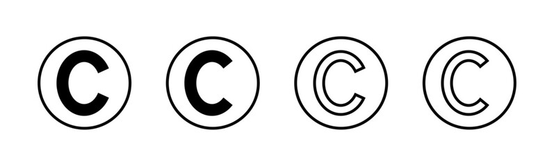 Copyright icon set. copyright symbols