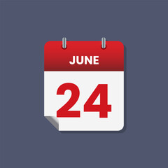 Calendar date month icon flat june vector
