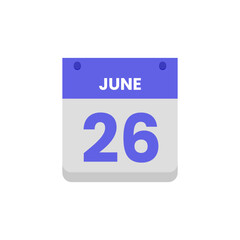 Calendar date month icon flat june vector