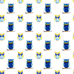 seamless pattern with cute owls