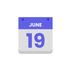 Calendar date month icon flat june vector