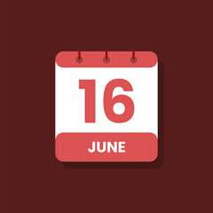 Calendar date month icon flat june vector