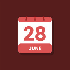 Calendar date month icon flat june vector