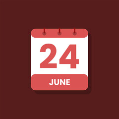 Calendar date month icon flat june vector
