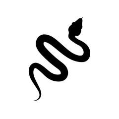Snake silhouette icon. Black serpent vector. Curved snake design. Simple animal shape.