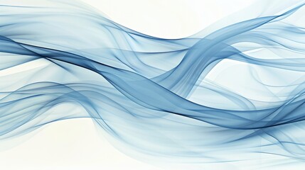 Obraz premium Abstract blue fractal swirls, flowing curves, luminous details, isolated white background, digital art, copy space