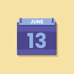 Calendar date month icon flat june vector