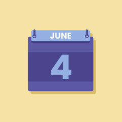 Calendar date month icon flat june vector