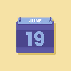 Calendar date month icon flat june vector