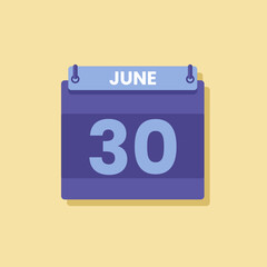 Calendar date month icon flat june vector