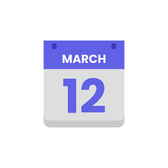 Calendar date month icon flat march vector