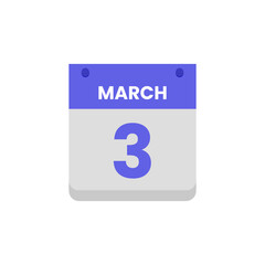 Calendar date month icon flat march vector