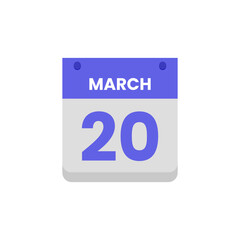 Calendar date month icon flat march vector