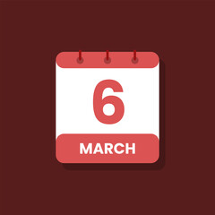 Calendar date month icon flat march vector