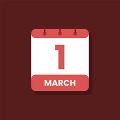 Calendar date month icon flat march vector