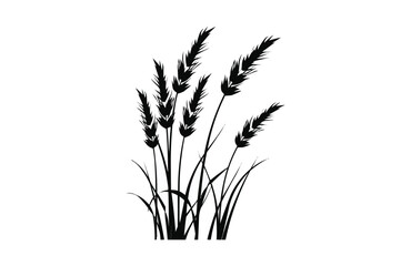Fototapeta premium Black Agriculture wheat icon isolated on white background. Beautiful Agriculture wheat icon.