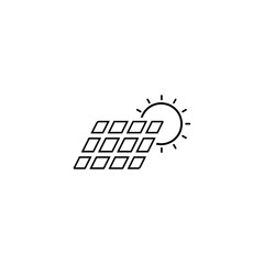 Solar Panel Design, Solar Panel Icon with the Sun shining on it