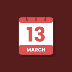 Calendar date month icon flat march vector