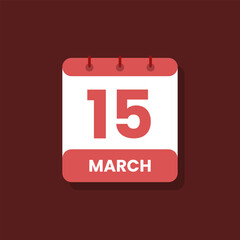 Calendar date month icon flat march vector