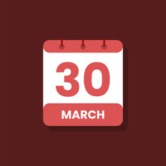 Calendar date month icon flat march vector